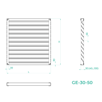Решітка жалюзійна вбудована GE-30-50