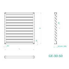 Решітка жалюзійна вбудована GE-30-50