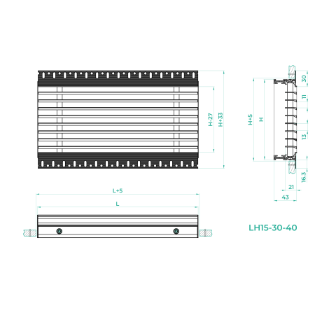 Решітка прихованого монтажу LH15-30-40