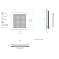 Решітка перфорована PF-30-30 Кb 8х8