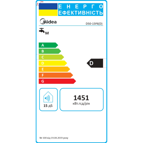 Водонагрівач MIDEA D50-15F6(D)